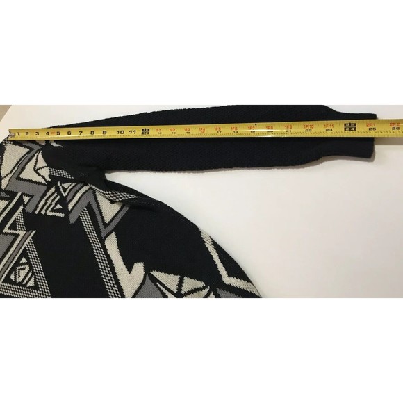 Ecote Womens Geometric Pattern Oversize Pullover Sweater Black Gray Small S - Picture 12 of 12